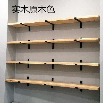 墙上壁挂实木置物架一字隔板复古层板书架客厅墙面厨房承重收纳架