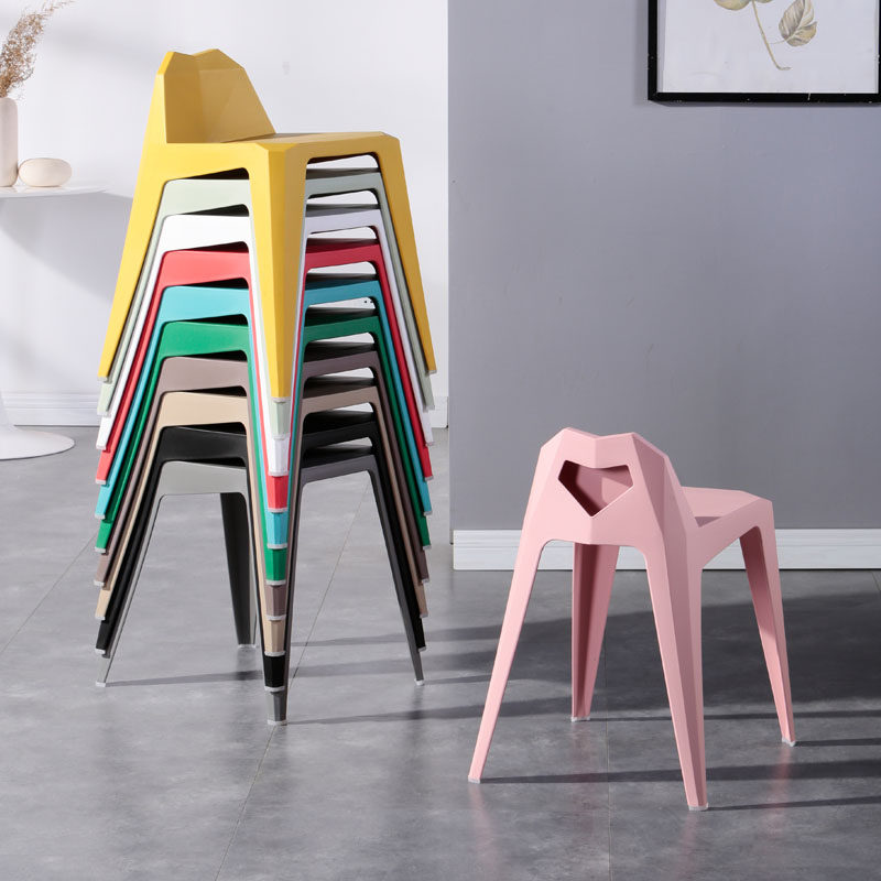 凳子网红懒人塑料靠背排队等位椅子餐厅店铺备用时尚创意北欧简约