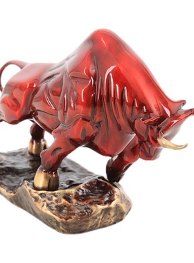 纯铜中式铜牛摆件招财客厅装饰品牛年新年酒柜礼品办公室玄关摆设