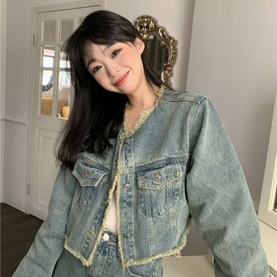 春秋冬冷淡系高级感轻熟风小个子穿搭港味复古牛仔半身裙套装女