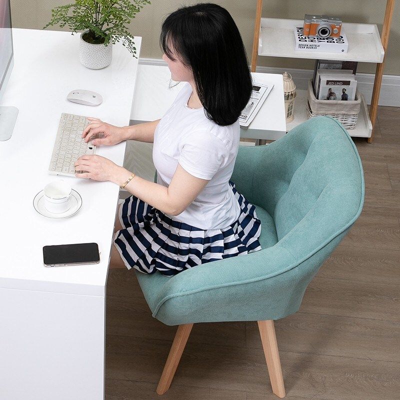 北欧椅子梳妆凳美甲化妆椅电脑椅书桌椅写字书房椅舒适久坐靠背椅