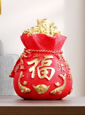 年年有余摆件红色鲤鱼福字寓意好的摆设客厅电视柜酒柜家居装饰品