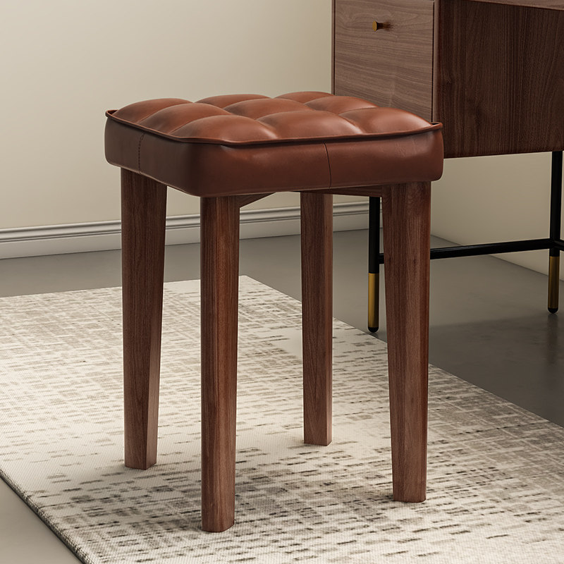 家用餐椅客厅可叠放软包凳子网红卧室化妆椅饭厅备用吃饭实木椅子