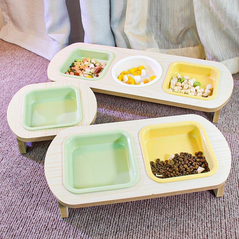 猫碗猫食盆塑料宠物碗猫咪兔兔饭碗喝水一体式猫狗水碗用品防打翻