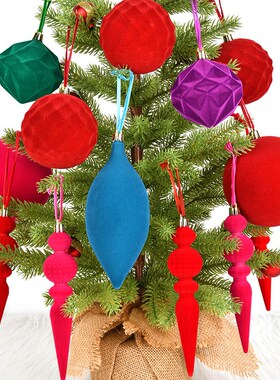 圣诞装饰PVC绿色植绒球挂饰圣诞树场景布置吊球店铺氛围洋葱挂件