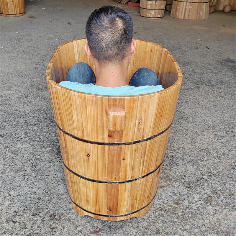 加高泡澡木桶沐浴桶家用洗澡木盆成人木质浴缸药浴盆坐浴桶省空间