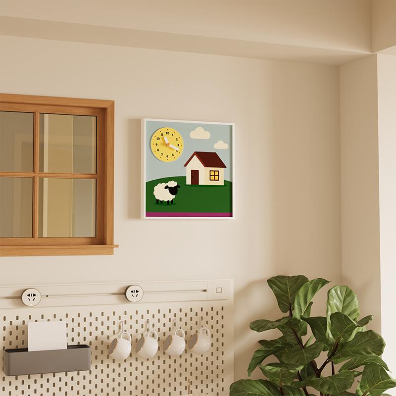 原创意艺术装挂画挂钟钟表客FC8-1厅挂墙饰画小众极简现代卧室壁