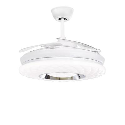 吊品牌变扇频隐形吊灯客 白色简3968约款适用于卧室厅的扇灯