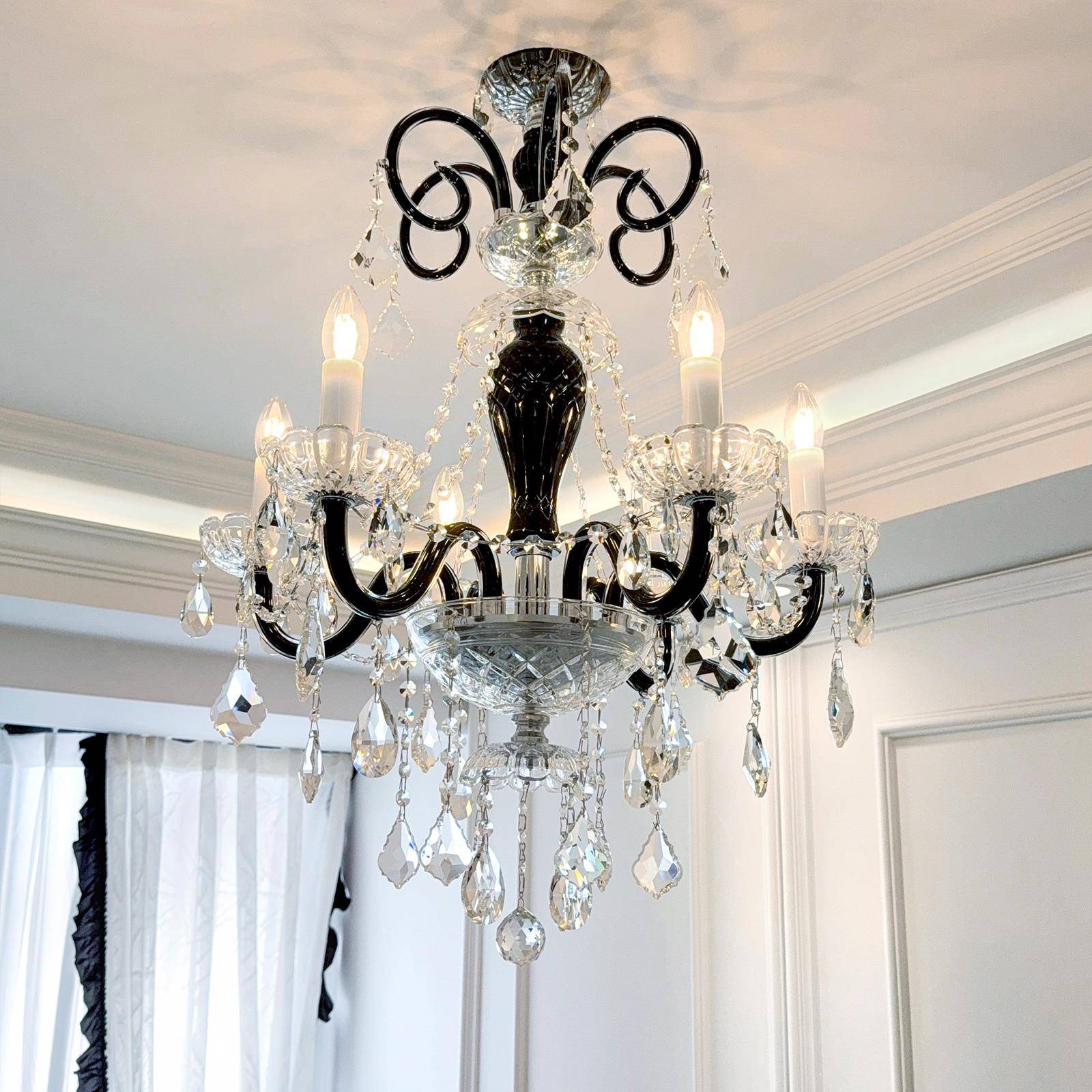 轻晶式水吊灯中古风客厅主灯复古欧式宫廷法风烛灯蜡餐厅灯TGXD86