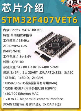 STM32F407VET6开发板 M4 STM32小型系统板 STM32学习核心板工控板