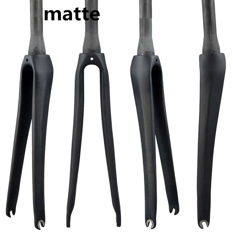 厂家供应公路碳纤维前叉公路自行车700C锥管前叉亮光消光锥形