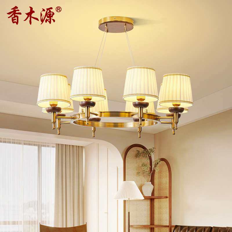 美式乡村客厅吊灯简约主卧室餐厅铁艺田园灯欧式大气书房吊灯4977