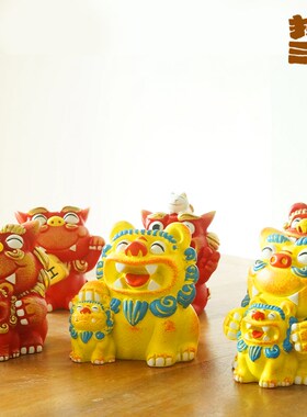 狮三百亲子狮 大小狮系列摸摸头抱抱狮空间摆件 纪念品