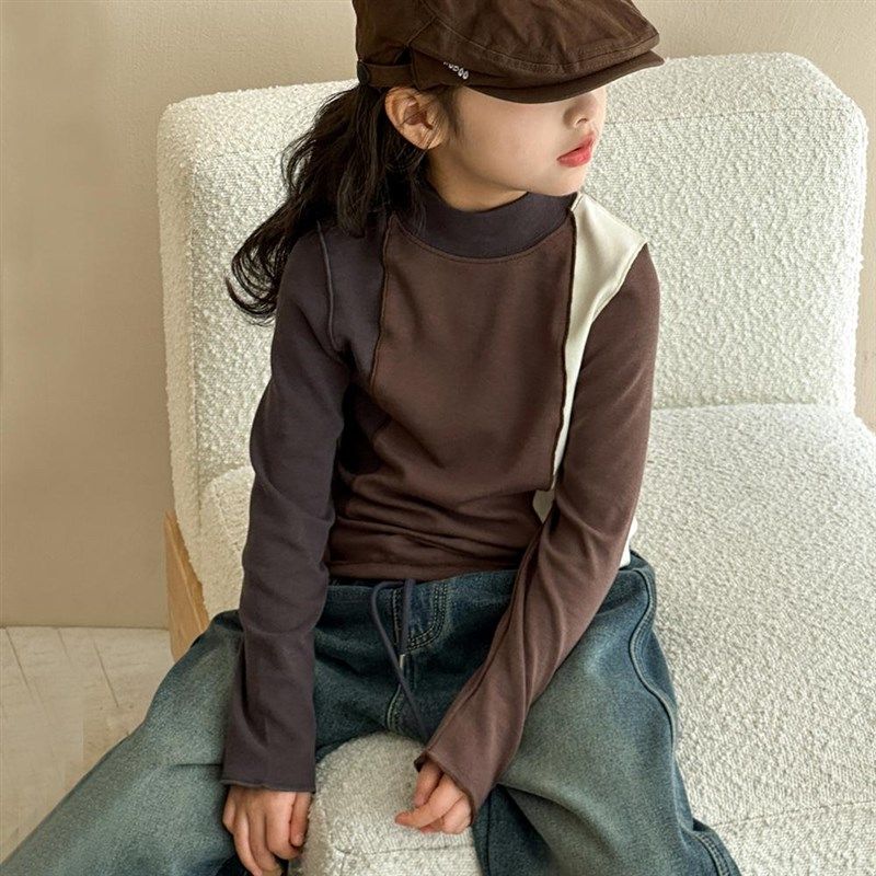 女童半高领打底衫秋冬款儿童加厚拼色洋气T恤新款中大童内搭上衣,童装/婴儿装/亲子装,T恤,淘宝优惠券,粉丝福利购,淘宝优惠卷