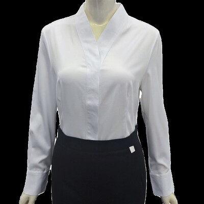 南航空姐V领白衬衫女制服工作服职业装空乘航空艺考面试长袖衬衣