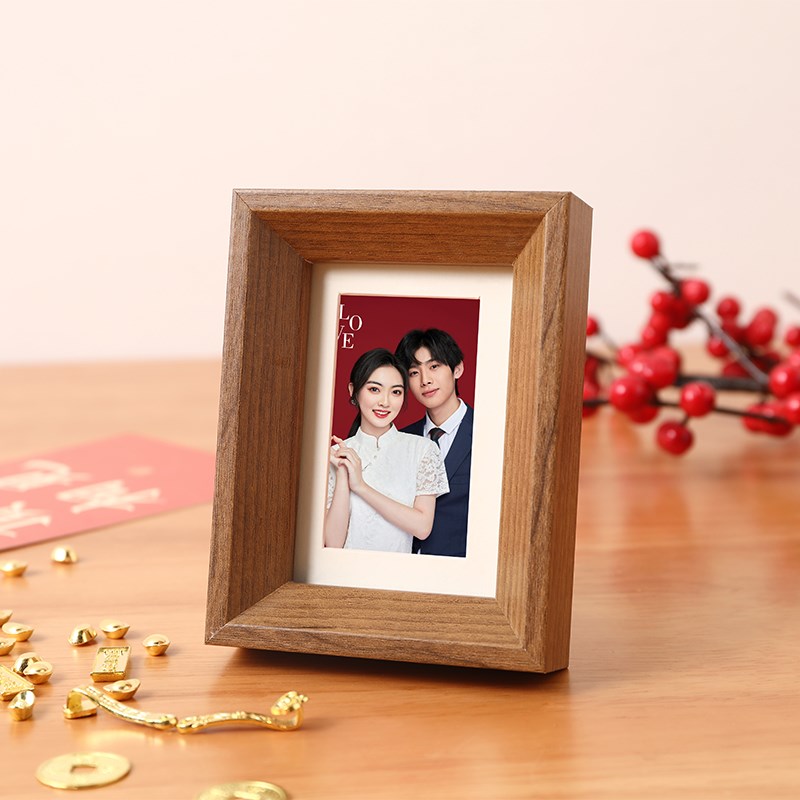 2025新年喜庆迷你3寸洗照片做成相框搞钱摆台diy定制情侣装饰摆件