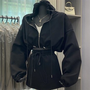 2024春季新款卫衣外套套装洋气时尚休闲半身短裙子小个子两件套女