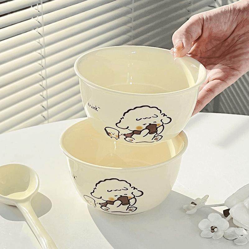 奶fufu小狗高颜值一人食吃饭泡面碗加厚沙拉碗甜品碗宿舍家用餐具,宠物/宠物食品及用品,宠物智能碗,淘宝优惠券,粉丝福利购,淘宝优惠卷