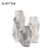 3D打印创意陶瓷花器现代简约异形样板间花瓶干花插客厅电视柜摆件