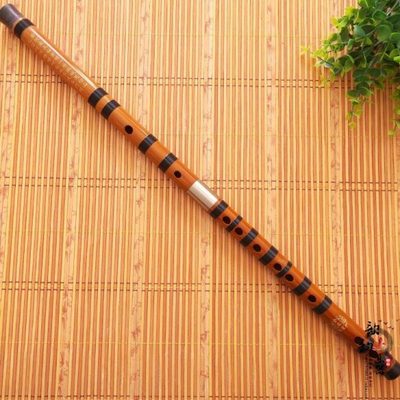 金森雀  专业镶牛角刻诗 双插口演奏笛 专业演奏乐器 白竹笛子