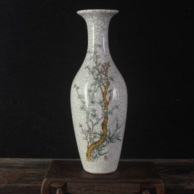 清乾隆年制粉彩花瓶仿古做旧陶瓷器装饰品居家摆件古董古玩收藏