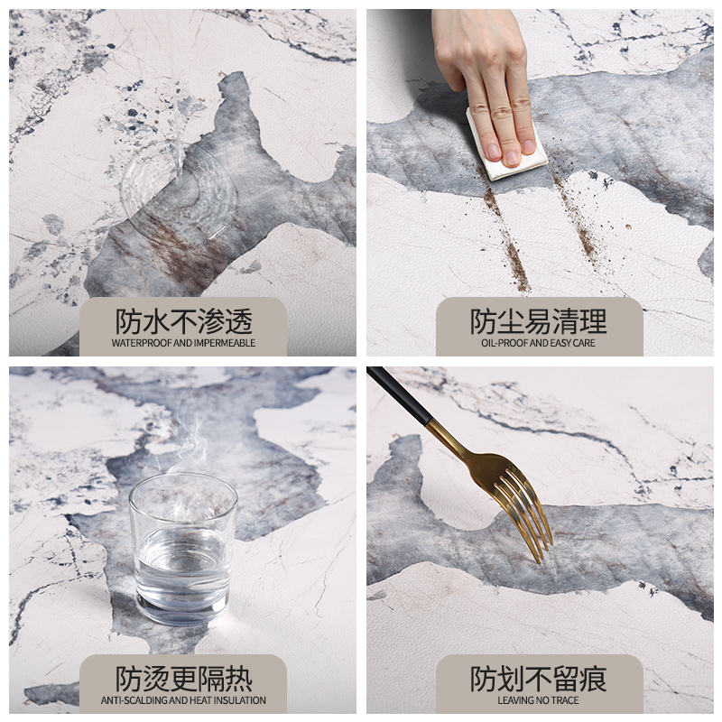 大理石纹玄关鞋柜垫防水皮革桌布长方形台面防脏桌面垫子餐柜垫
