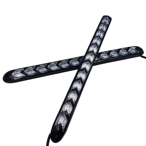 新款改装汽车LEDm流水带转向日行灯大功率通用防水超亮日间行车灯