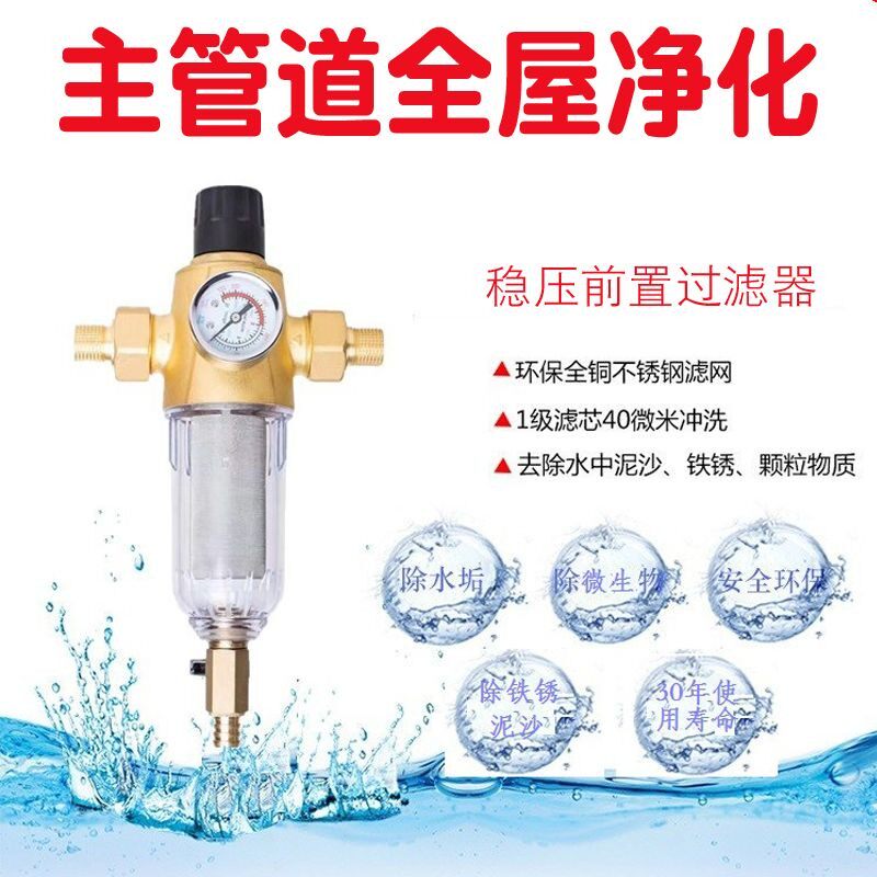 前置过滤器稳压水路保护器家用净水过滤农村水塔净化全屋总管入户
