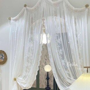 穹顶式纱帘法式拱形门洞窗帘门帘蕾丝纱帘衣帽间帘