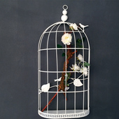 乡村花架家居装 美式 饰品 创意铁艺鸟笼墙饰墙面挂饰壁饰田园 欧式