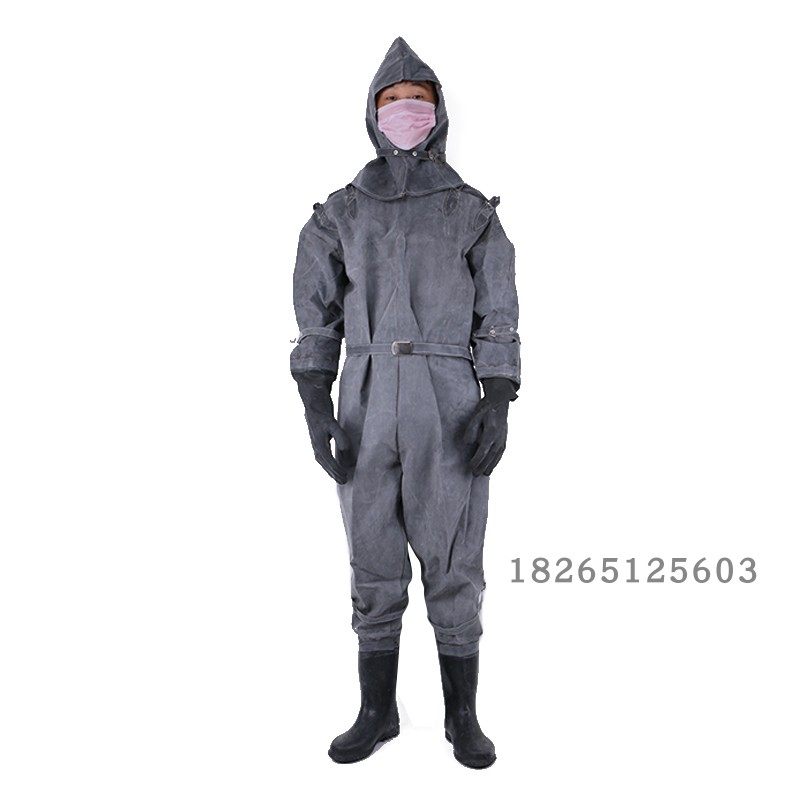 耐酸碱连体工作服下水衣劳保防护服工业化工防酸碱连帽全身衣连鞋