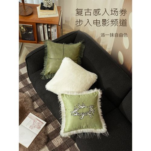沙发抱枕复古高级感客厅靠枕轻奢办公室护腰靠背垫飘窗样板间装饰
