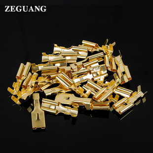 100只装 6.3 7.8插簧平板带刺冷压接线端子接插件快速扦插片插拔式