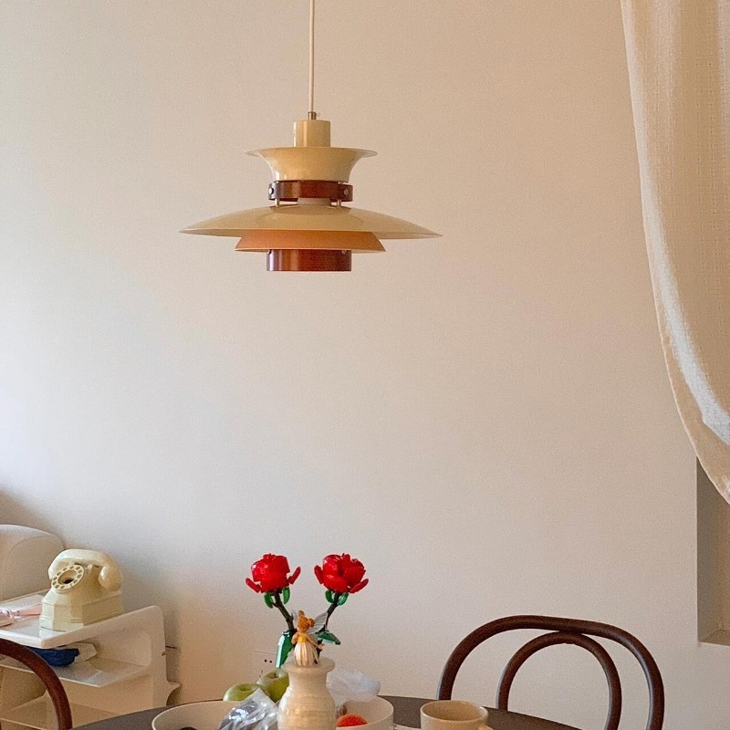 光品士丹麦ph5餐厅吊灯设计师复古吧台餐桌灯双头飞碟灯中古灯具
