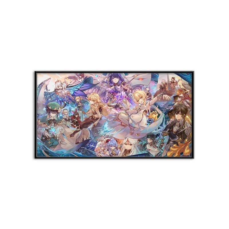 原神挂画游戏动漫二次元壁画胡桃甘雨芙宁娜钟离魈卡通卧室装饰画