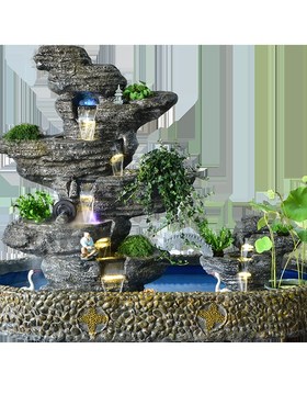 户外成品鱼池循环流水摆件假山造景阳台天井庭院花园布置室内水景
