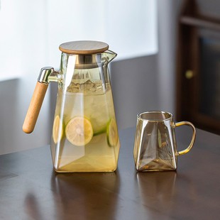 家用冷水壶玻璃凉水瓶耐热耐高温大容量扎壶晾白开水杯套装泡茶壶