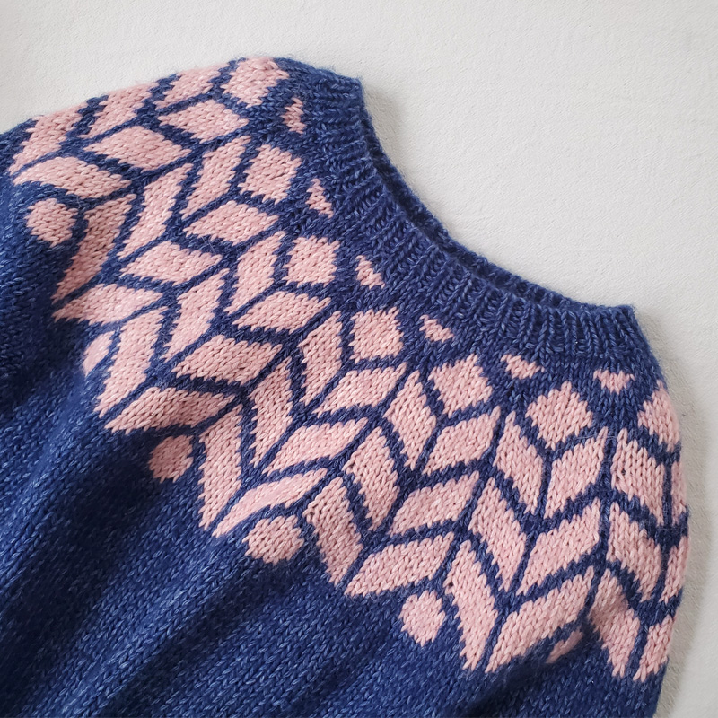 麦穗亲子育克毛衣棒针手工制作手编毛线diy南瓜团DIY编织材料包