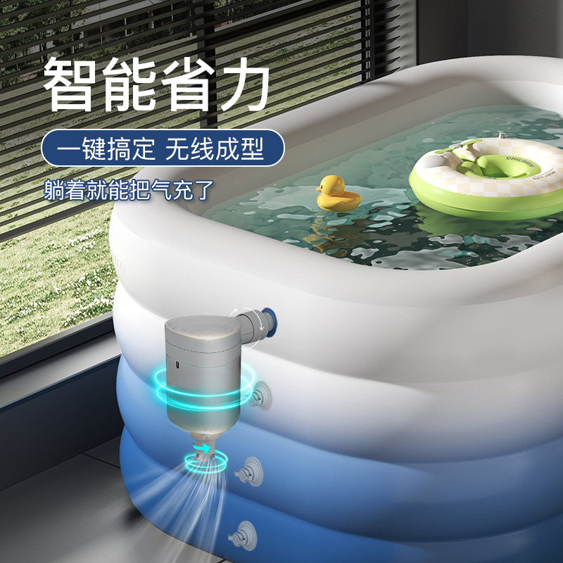 婴儿游泳池家用宝宝加厚洗澡桶家庭折叠浴盆小孩新生儿童充气水池