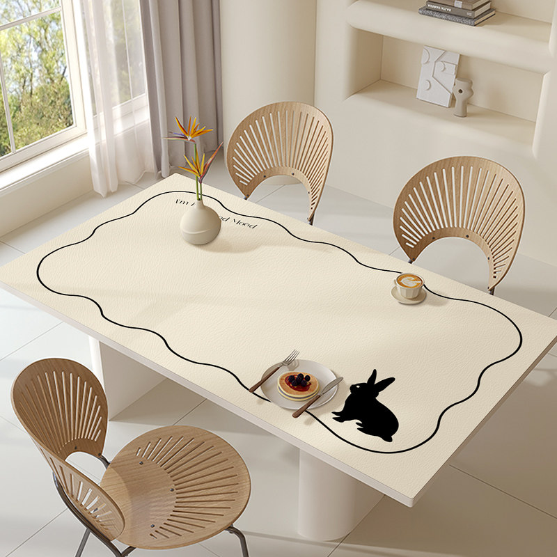 奶油风餐桌桌垫防滑防油桌面垫子长方形茶几桌垫防水防烫免洗桌布,居家布艺,桌布,淘宝优惠券,粉丝福利购,淘宝优惠卷