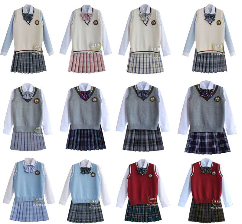 包邮5件套学生校服套装小初高中班服JK英伦学院风表演涵素诗工厂