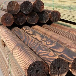 木方条子手工炭化木木料方子方形扁E工地栅栏小木屋松木条爬藤架