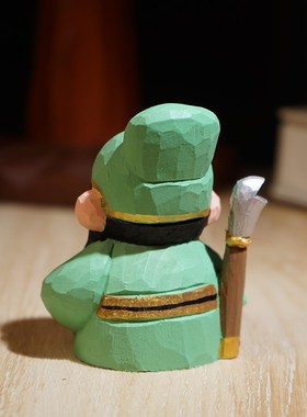 关关难过关关过手工木雕小摆件关公武财神关羽桌面国潮装饰品