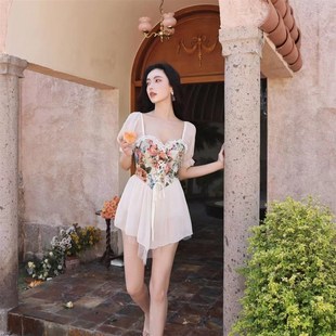 遮肚显瘦小胸聚拢温泉泳装 连体泳衣裙式 时尚 2328 伊甸园