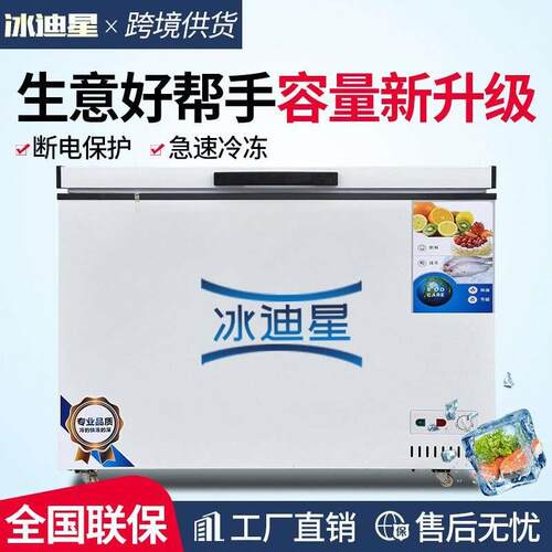 卧式冰柜冷冻冷藏柜大容量冰柜速冻冷柜N卧室冷藏柜商用冰柜