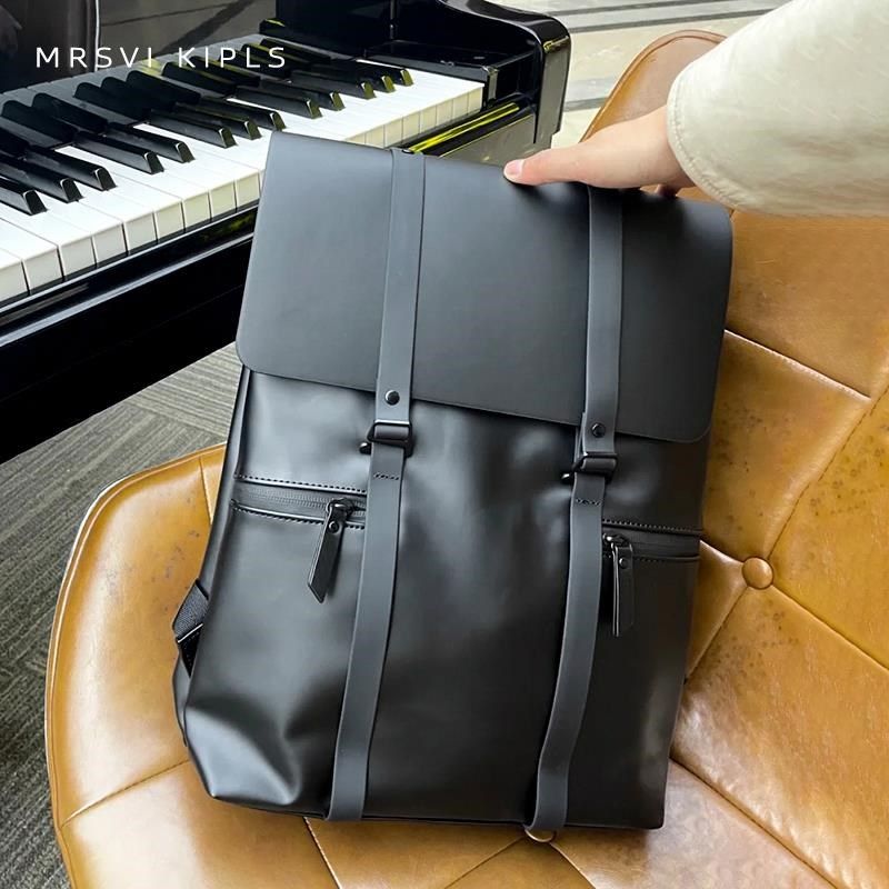 高级感双肩包男士商务皮包16寸电脑背包小型旅行女大学生书包男生