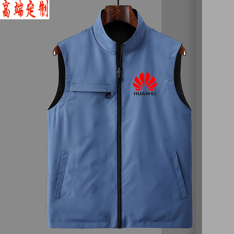 定制logo马甲宽松大码多口袋工BC装印字广告衫双面穿马夹工作服外