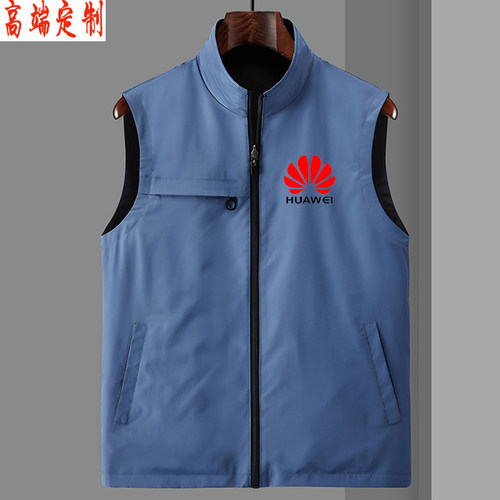 定制logo马甲宽松大码多口袋工BC装印字广告衫双面穿马夹工作服外