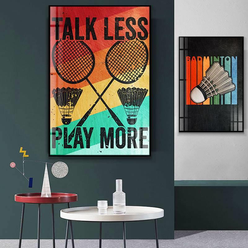 羽毛球装饰画体育运动馆走廊过道活动文化中心海报李宗伟林丹挂画