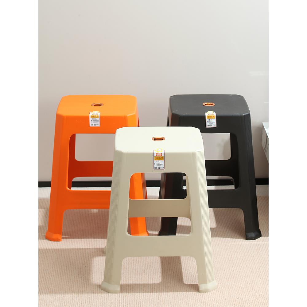 塑料凳子ins30cm-50cm小中大加大加厚家用凳防滑熟胶耐用餐桌方凳